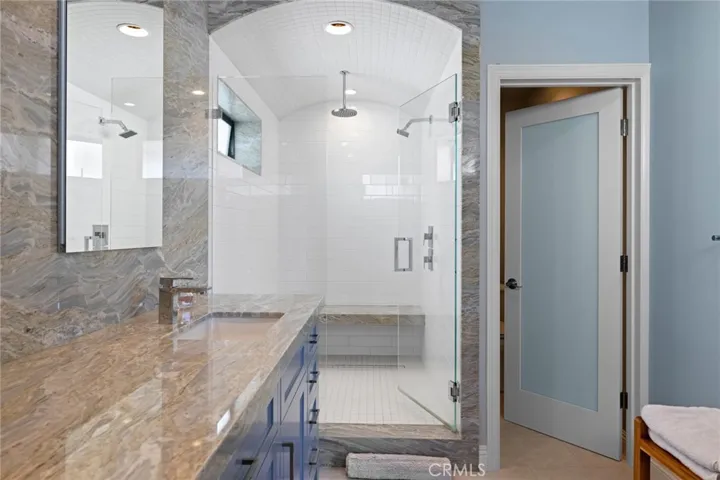 Primary bathroom with quartzite stone