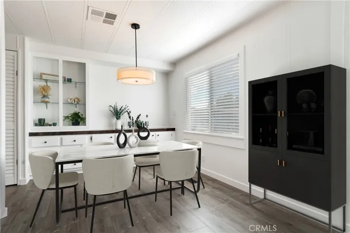 Staged dining area