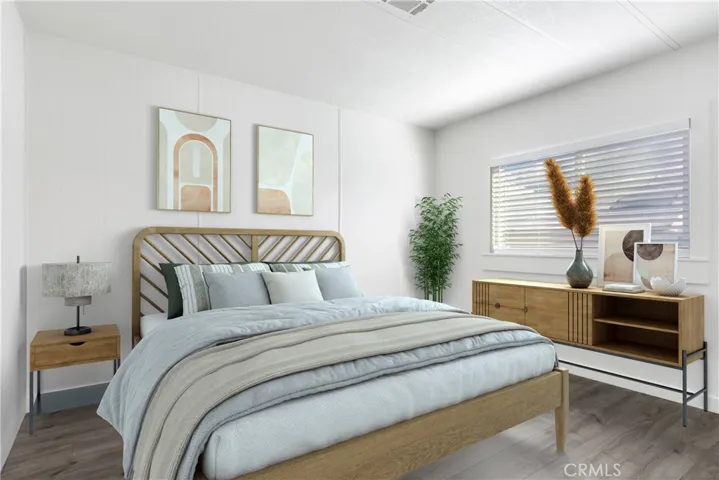 Staged guet bedroom