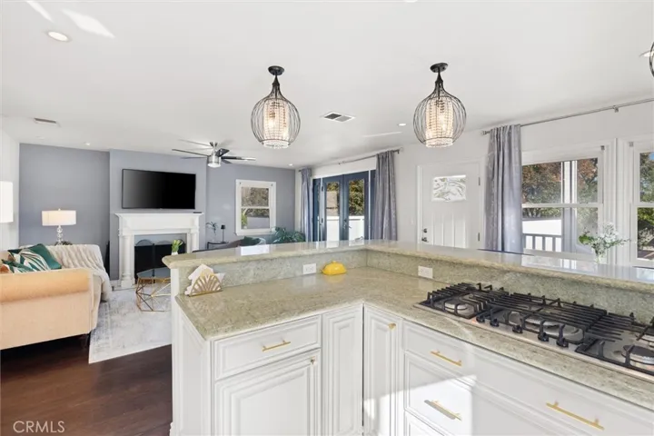 Stovetop in the bar that overlooks the main living space.