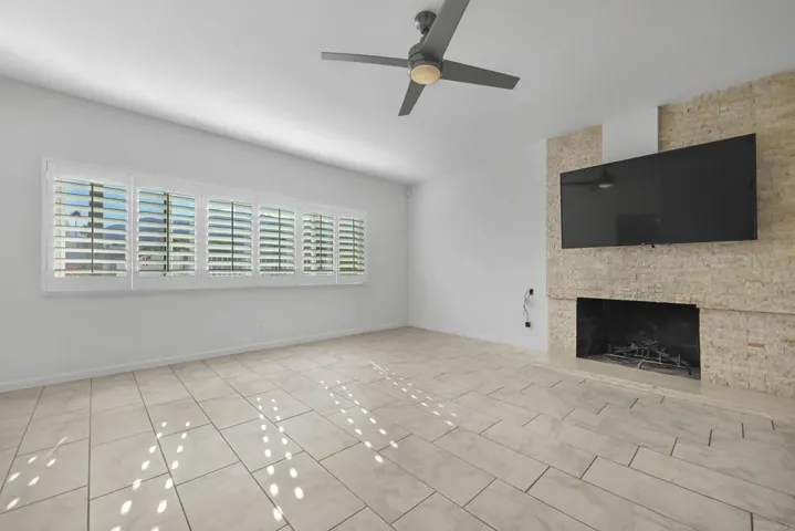 Beautiful fireplace and the TV is included in the sale.