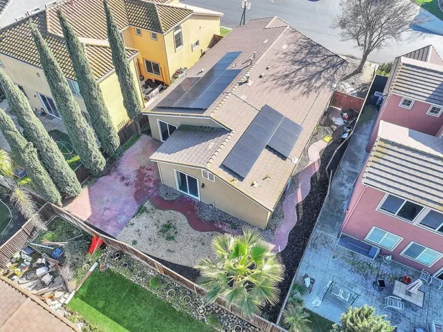 Aerial perspective of suburban area