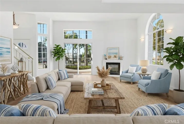 Virtually staged living room