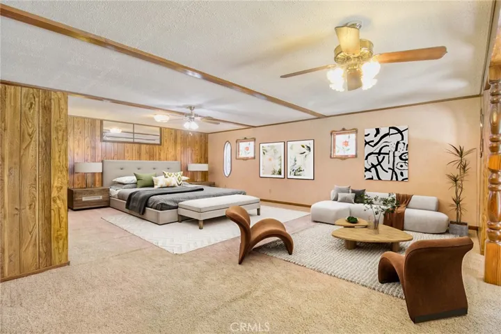virtually staged primary bedroom