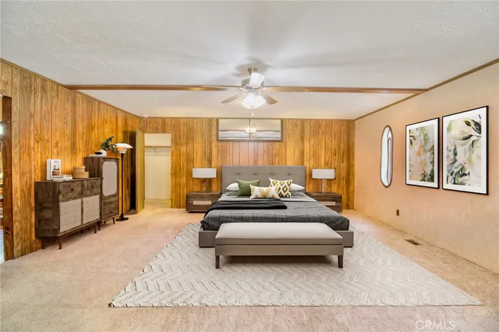 virtually staged primary bedroom