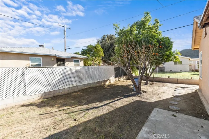 Orange and peach fruit trees