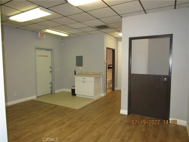 multipurpose room with rear access door.