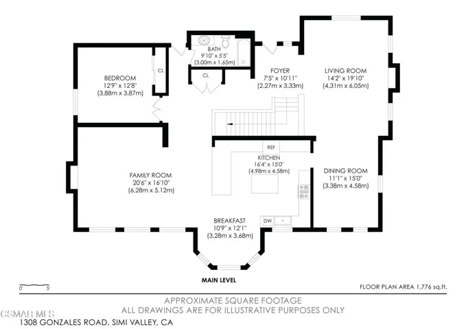 1308 Gonzales Rd Main Floor Floor Plan