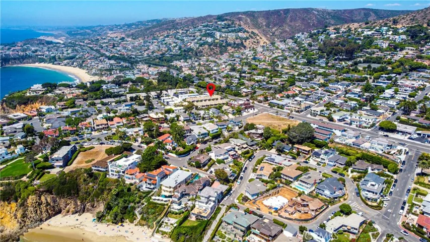 Aerial view of the Crescent Bay Villas.