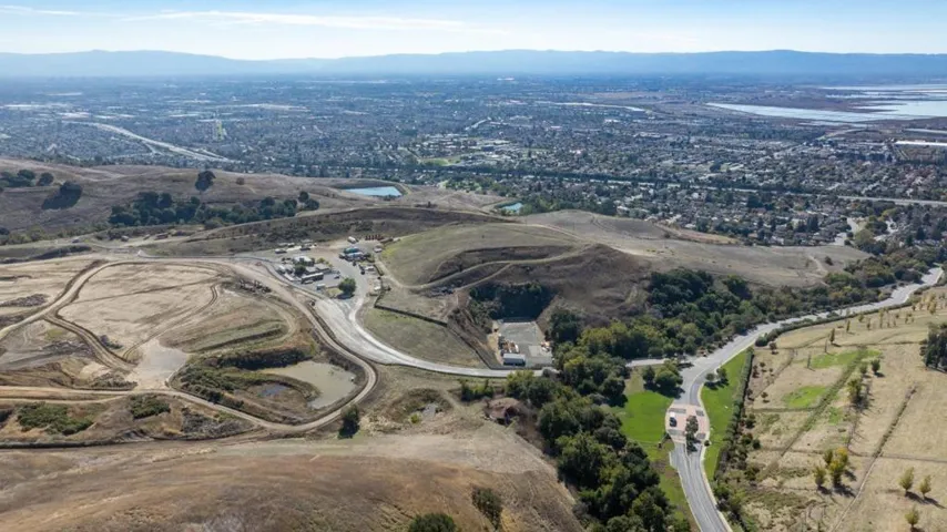 Southwest looking view with quarry operation on the left and the lower 45 acres to the right.