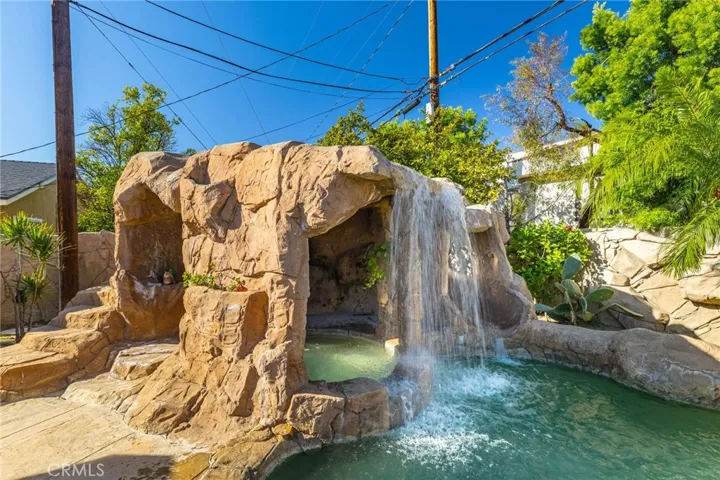 Spa, Waterslide, Waterfall, and cave.