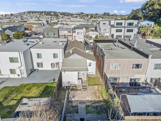 Aerial perspective of suburban area