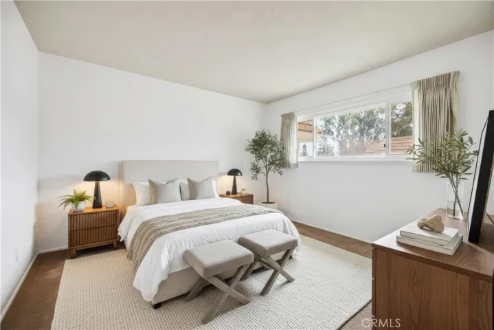 Virtually staged bedroom