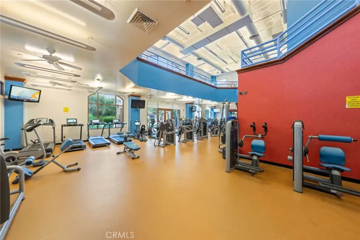 Community gym with walking path on 2nd floor