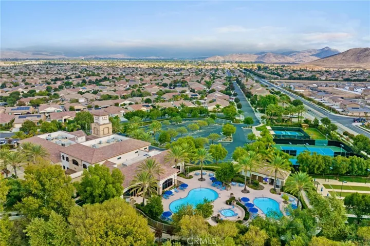 Aerial view of the community amenities