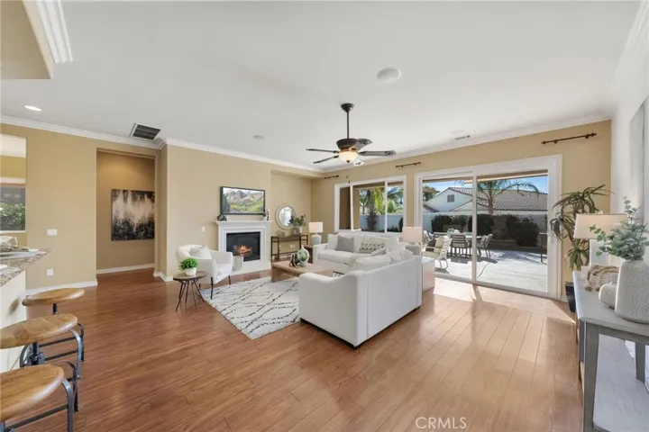 Family room with fireplace