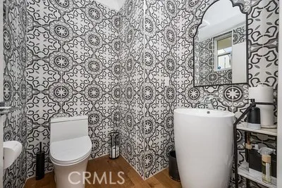 Remodeled downstairs powder room.