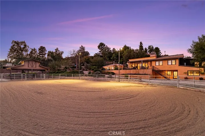 Lit riding arena