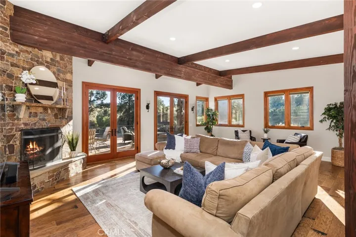 Cozy fireplace in the living room