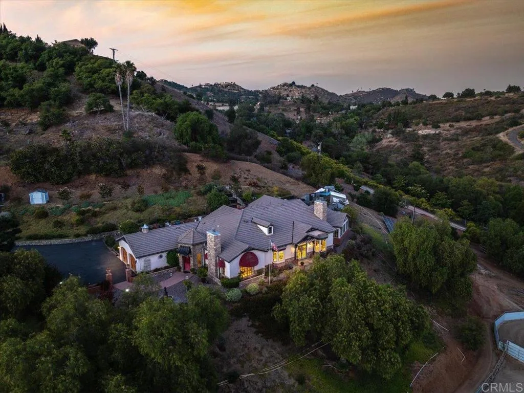 Aerial Twilight of Residence