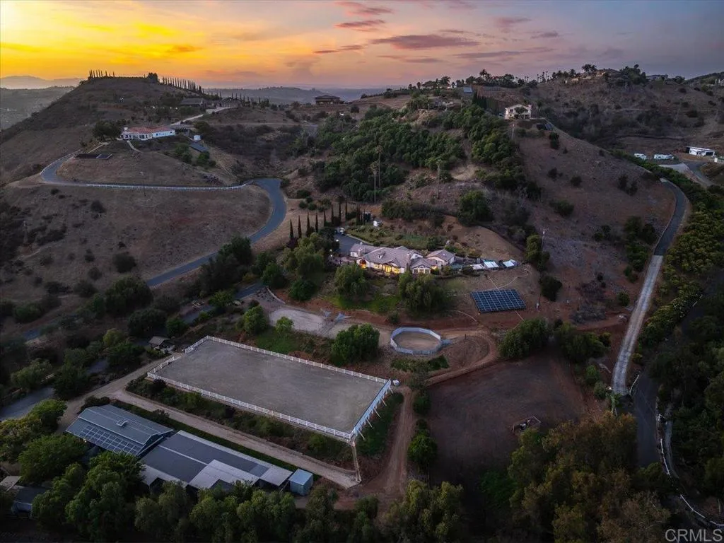 Aerial Twlight of 5.65 Acres