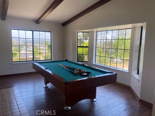 Part of living room, view to valley