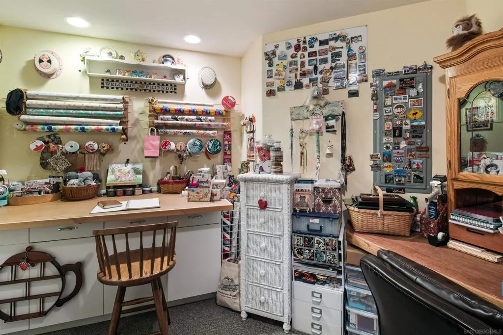 Craft room in the lower level family room.