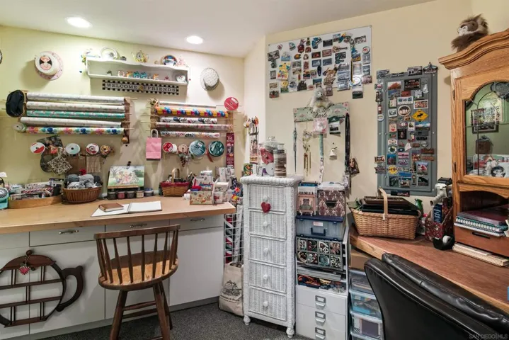 Craft room in the lower level family room.