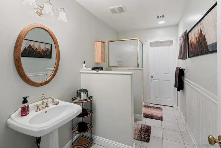 Full bath in family room.
