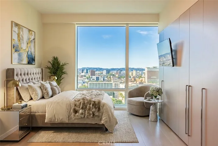 Virtually staged primary bedroom