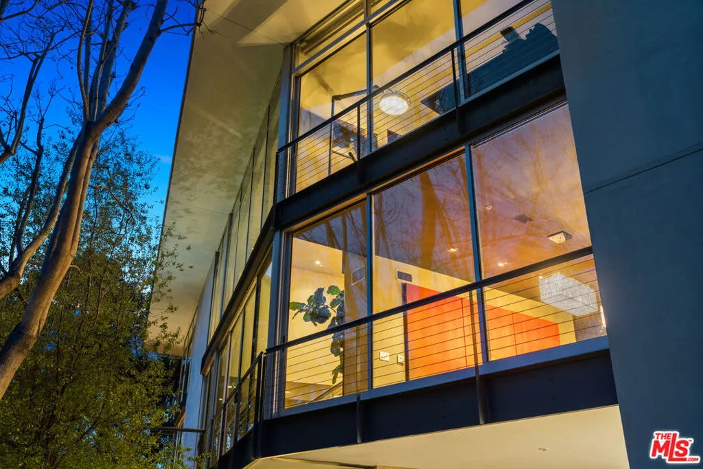 Outside view of home at night