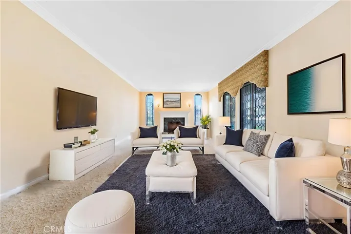 living room with virtual staging