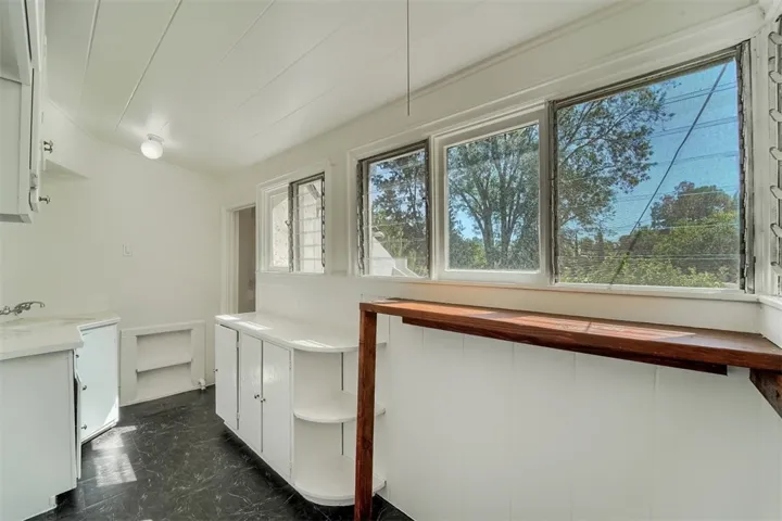Nanny quarters kitchen area with garden views