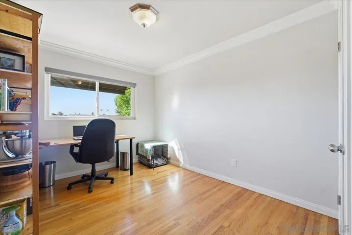This bedroom is set up as an office currently