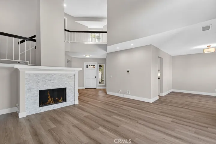 Opposite View in Living Room with Fireplace