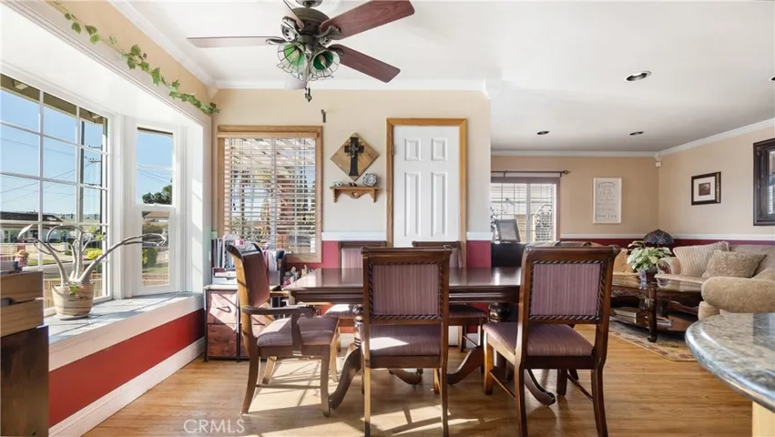 Dining area with bay window