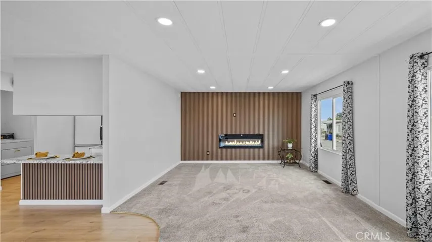 Electrical fireplace in living room