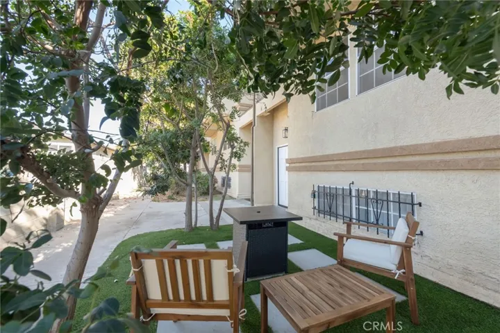 Fire pit and gathering area in front