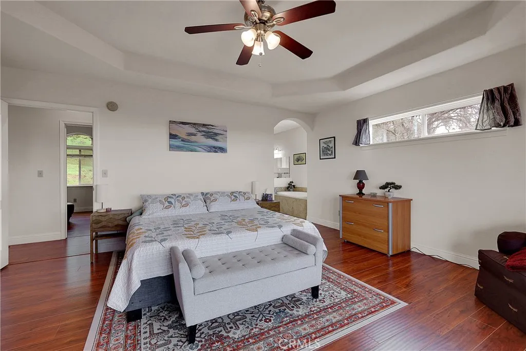 Primary suite with coffered ceilings