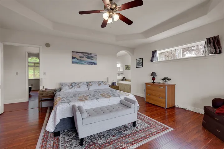 Primary suite with coffered ceilings