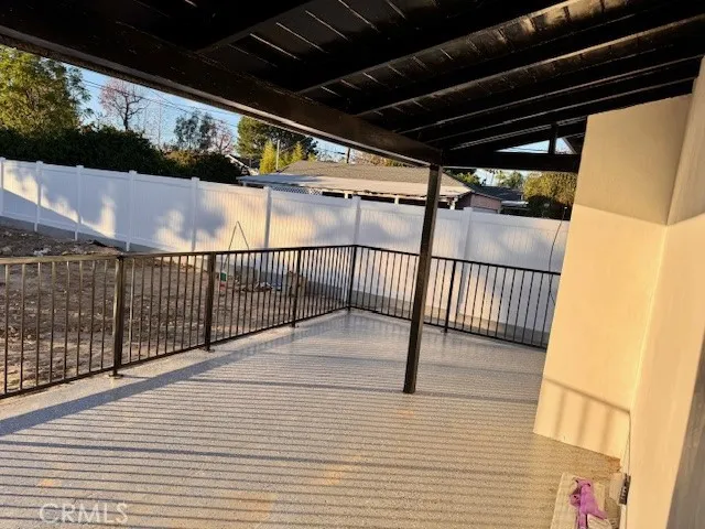 Back covered patio off living room