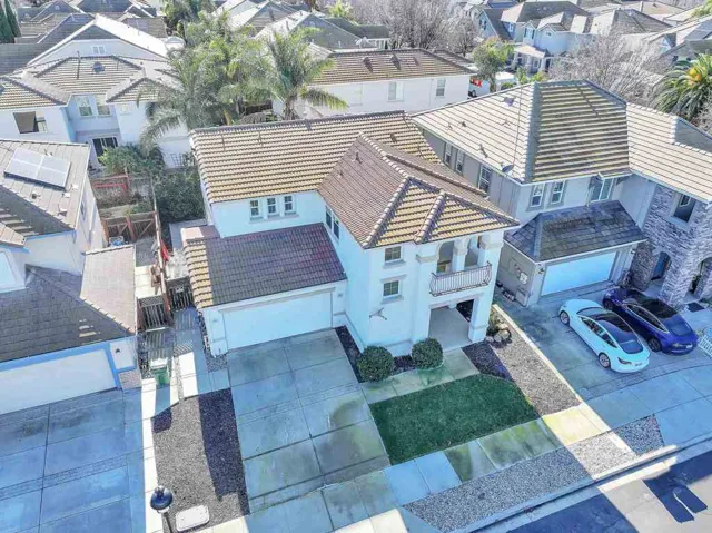 Aerial perspective of suburban area