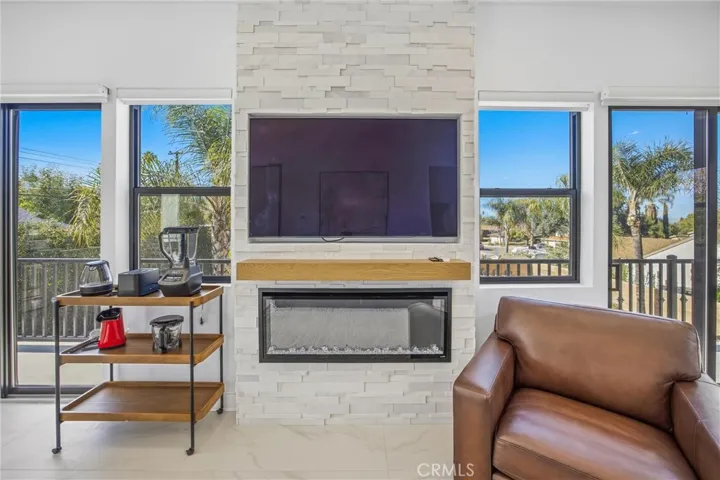 Upstairs fireplace in the back home