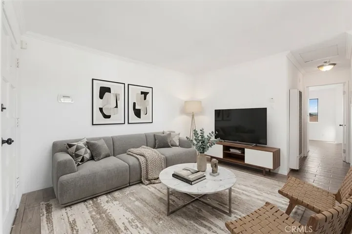Virtually staged living room