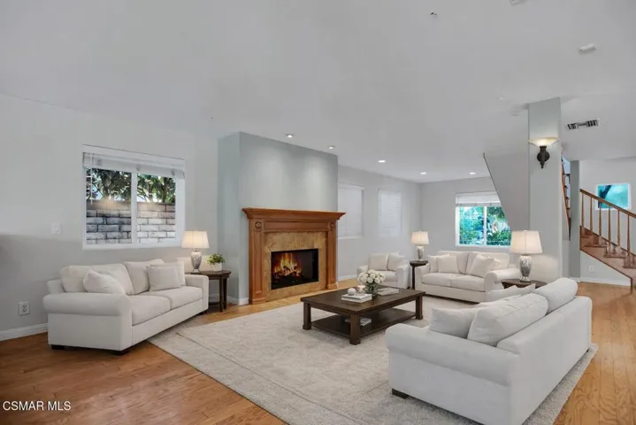 Cozy living room with fireplace warmth
