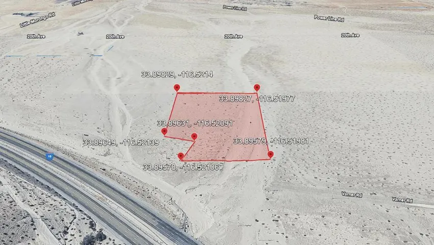 buchanan aerial view with coordinates
