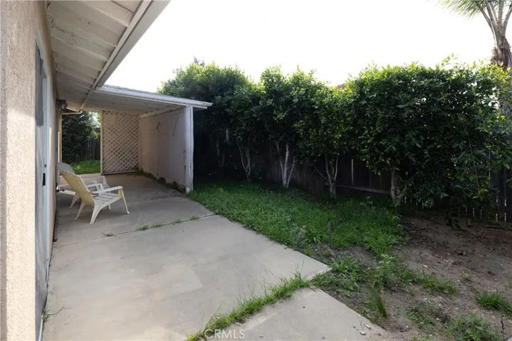 A view of the backyard and private patio on a 4792 square foot lot.