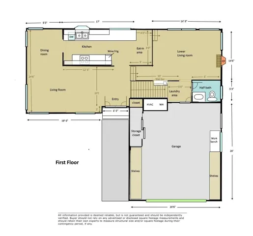First Floor Estimated Square footage.