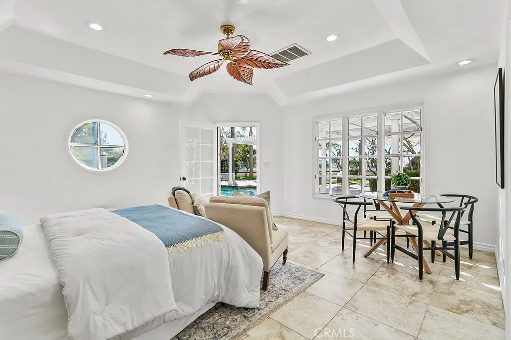 Spacious pool house can be a 4th ensuite bedroom or a party room or use for guests.  It even has a kitchenette and sauna!!