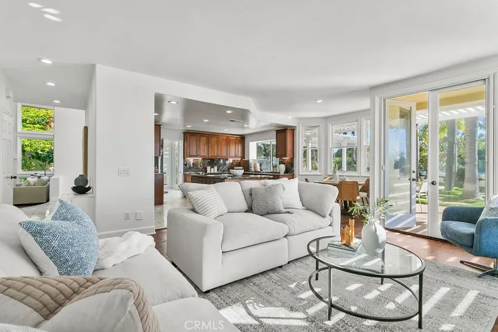 Family room opens to the outdoors as well as the kitchen.